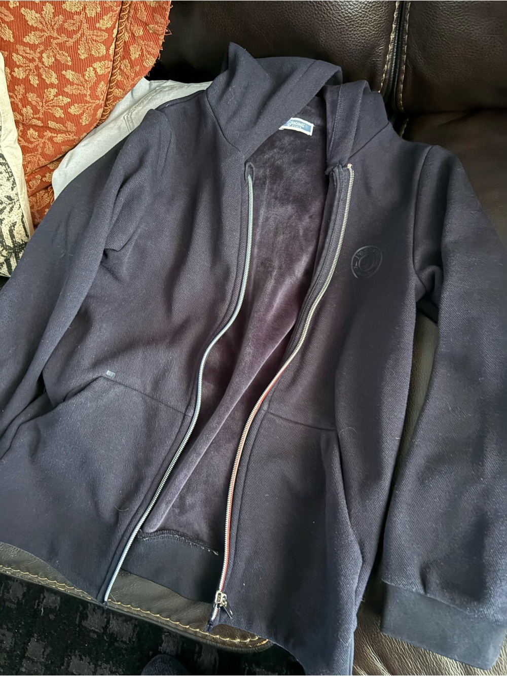 Jacadi Navy Zip-Up Hooded Coat